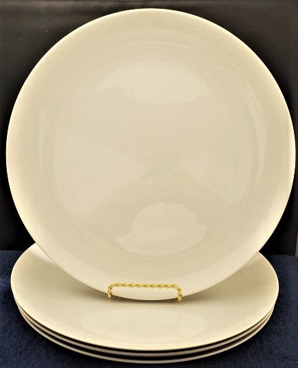 Set of 4 Mikasa Sophisticate White Dinner Plates LK