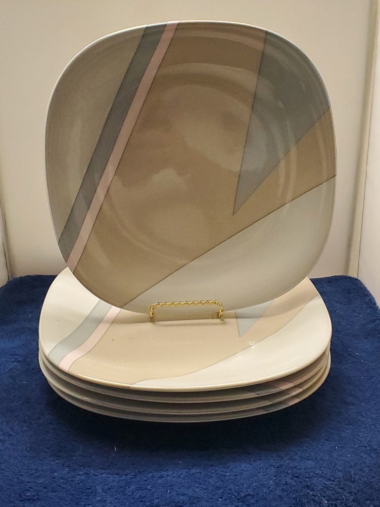 Set of 6 Mikasa Axis Square Dinner Plates LK