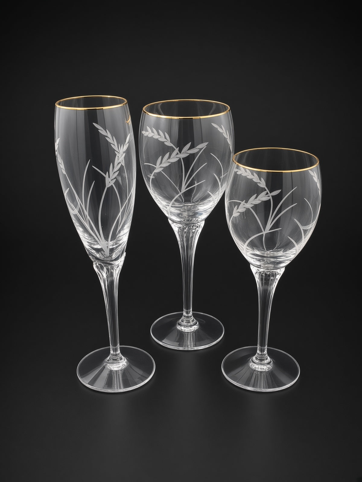 Lenox Crystal Eve Lot of 3 Goblets LK