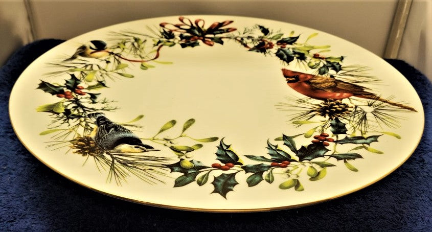 Lenox Winter Greetings Footed Cake Plate