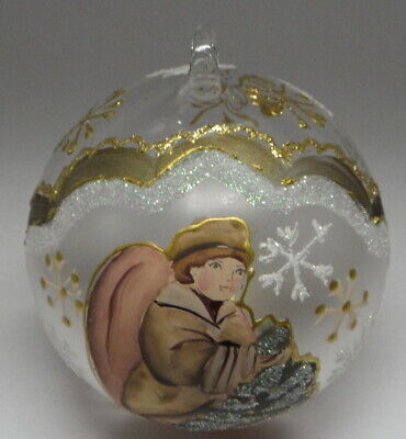 Peter Priess Christmas Handpainted Blown Glass Christmas Angel