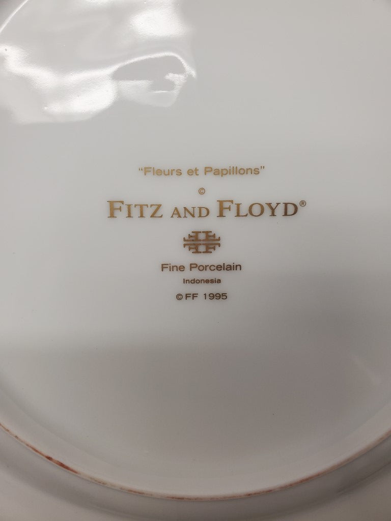 Fitz & Floyd Fleurs et Papillions Set of 4 Plates LK