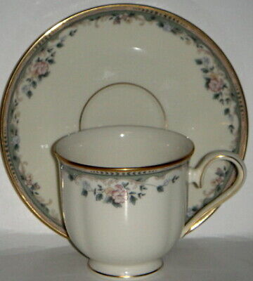 Set of 4 Lenox Spring Vista Cup & Saucer Sets (Footed)
