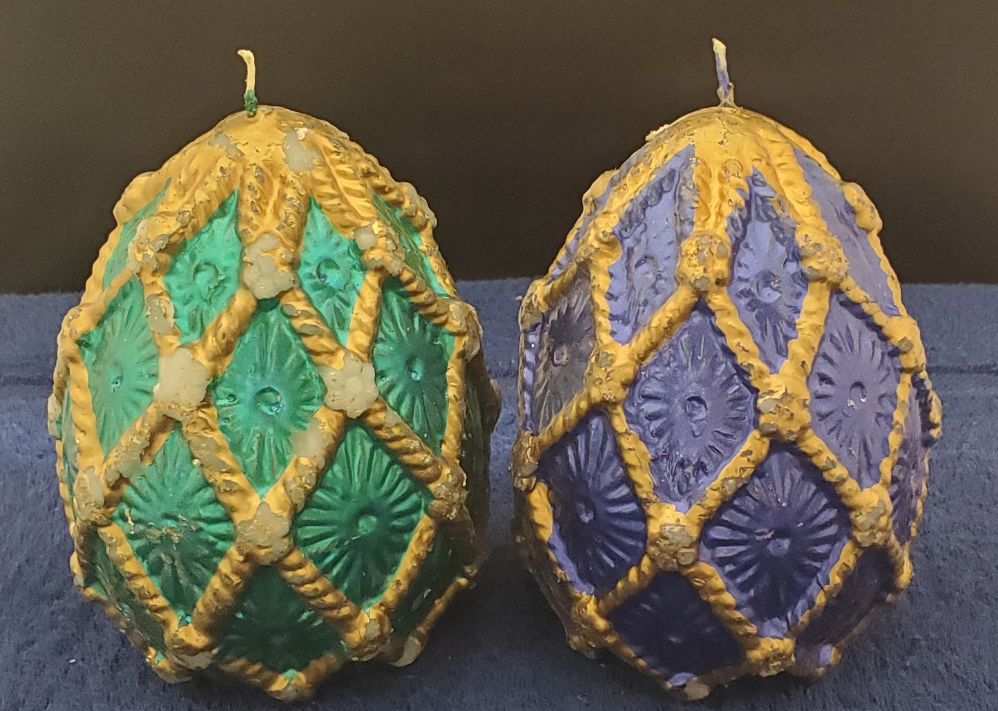 Set of 2 Two's Company Vintage Style Egg Candles