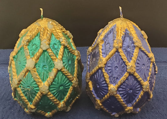Set of 2 Two's Company Vintage Style Egg Candles