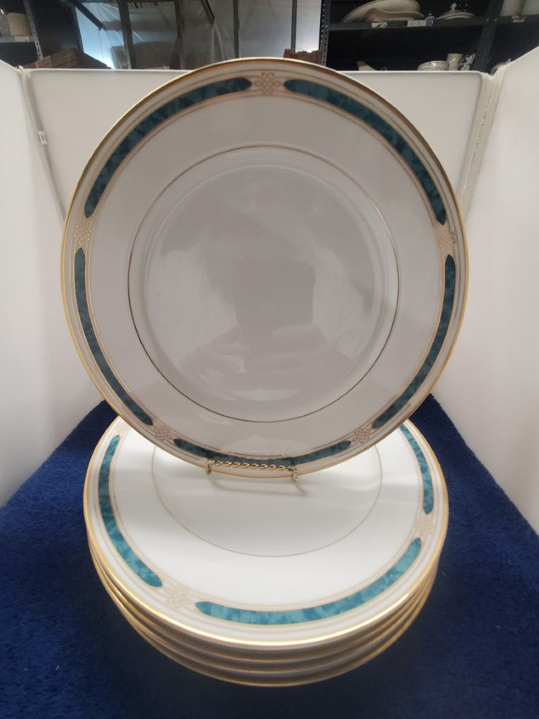 Set of 4 Gorham Regalia Court Teal Bread & Butter Plates LK