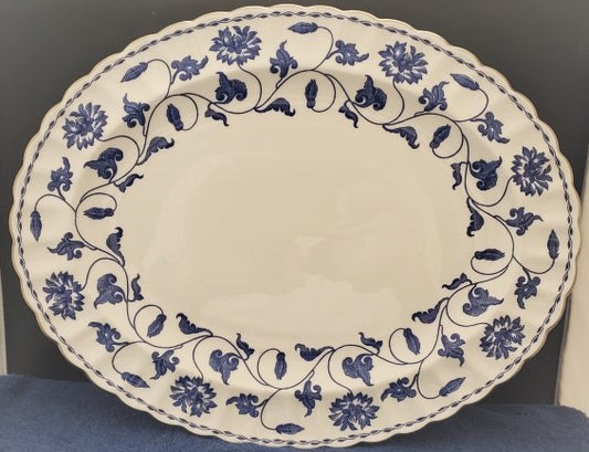 Spode Colonel Blue Platinum 14" Oval Serving Platter