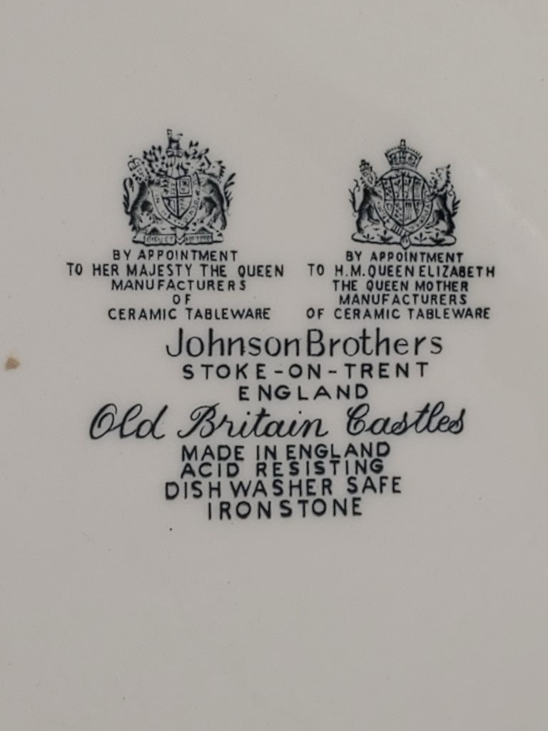 Set of 5 Johnson Brothers Old Britain Castles Blue (England) Dinner Plates LK