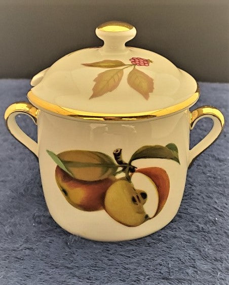 Royal Worcester Evesham Gold Sugar Bowl & Lid (Notched)