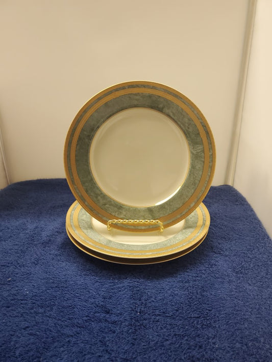 Set of 3 Mikasa Oscar De La Renta Jade Florentine Bread & Butter Plates LK