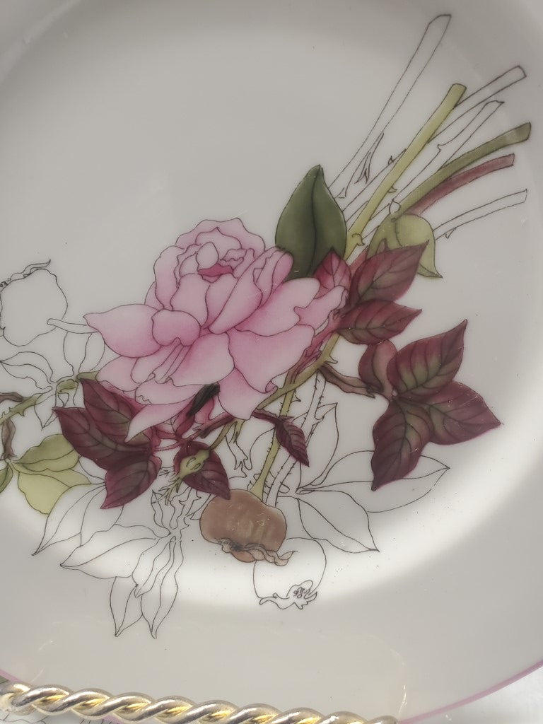 Set of 3 Block Western Rose Bread & Butter Plates LK