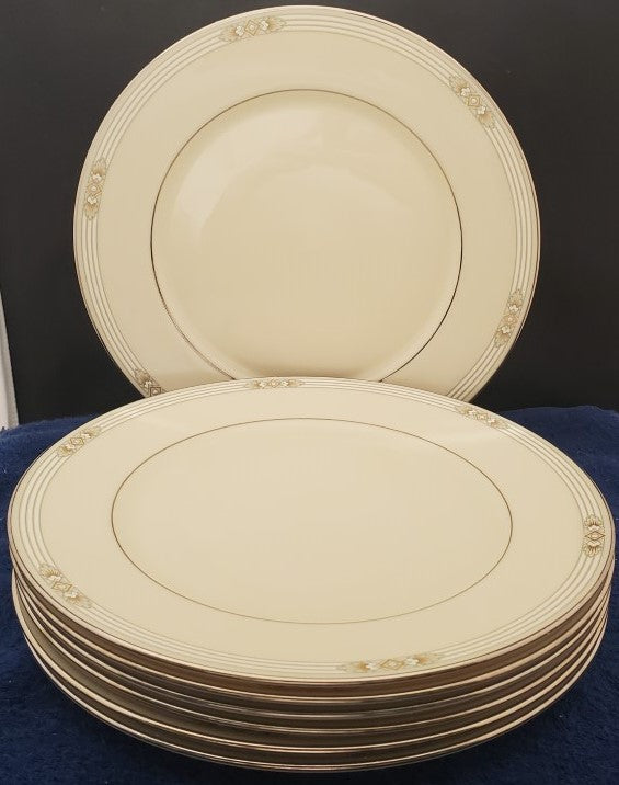 Set of 7 Lenox Silver Springs Dinner Plates LK