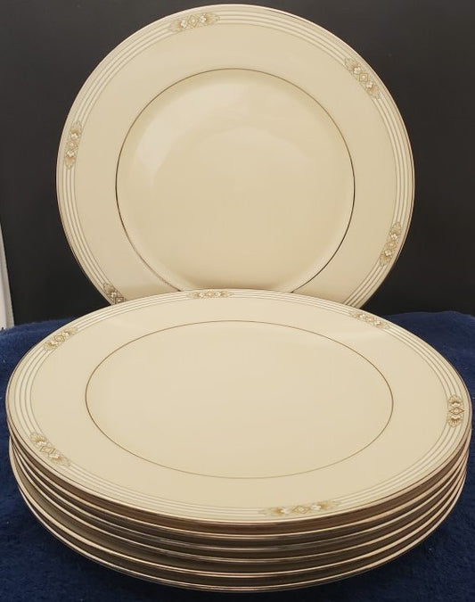 Set of 7 Lenox Silver Springs Dinner Plates LK