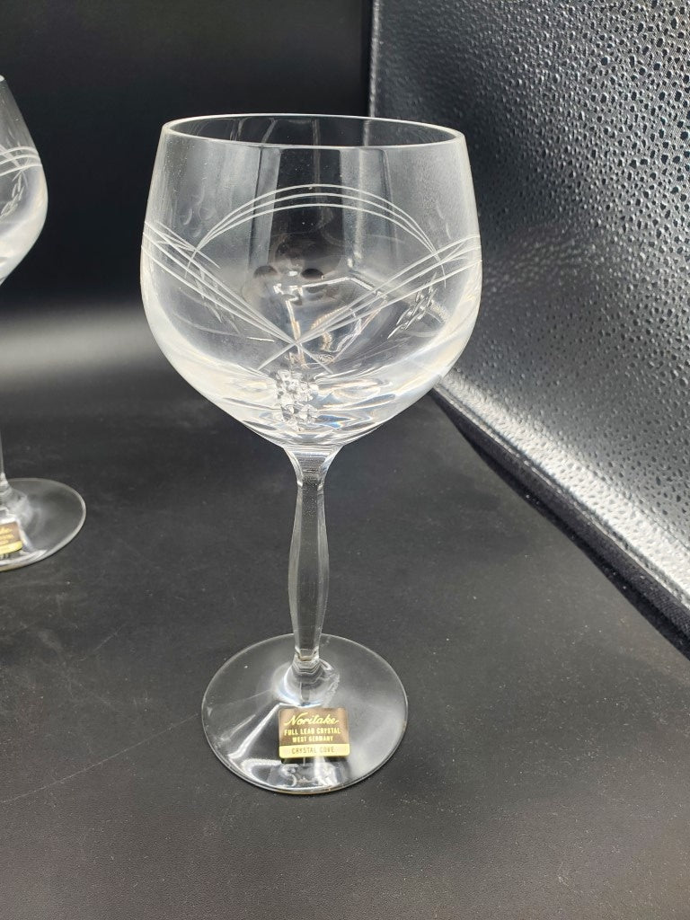 Set of 3 Noritake Crystal Cove Wine Glasses LK