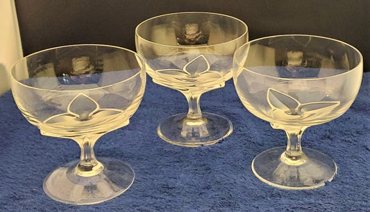 Set of 3 Rosenthal Iris (Frosted Stem) Champagne/Tall Sherbet