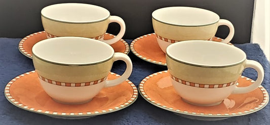 Set of 4 Villeroy & Boch Switch 2 Cup and Saucer Sets