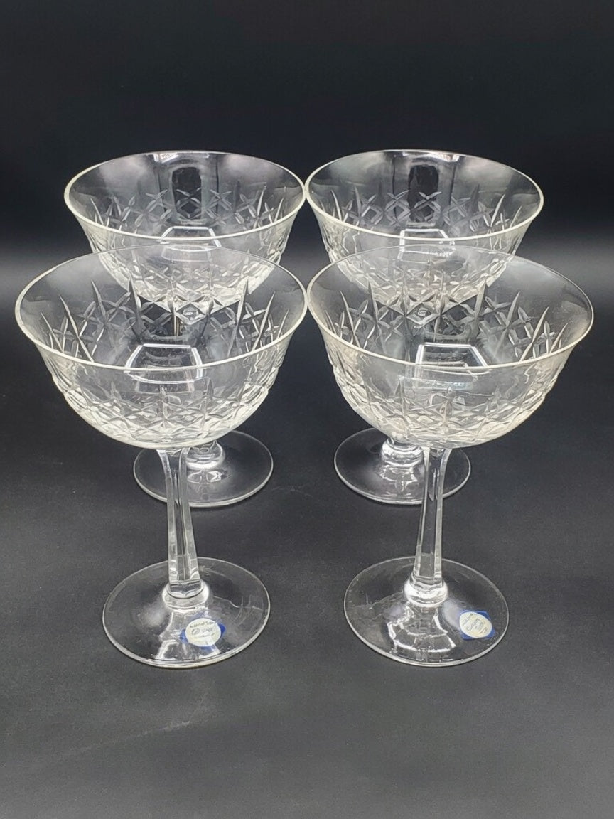 Set of 4 Lenox Crystal Evening Star Champagne/Tall Sherbets LK