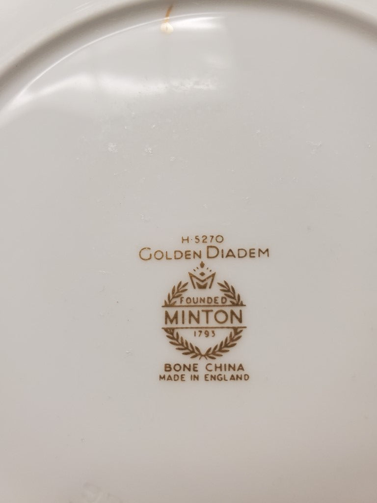 Set of 6 Minton Golden Diadem Bread & Butter Plates