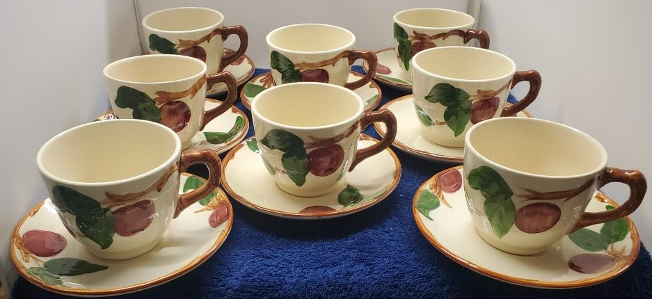 Set of 8 Franciscan Apple Cup & Saucer Sets LK