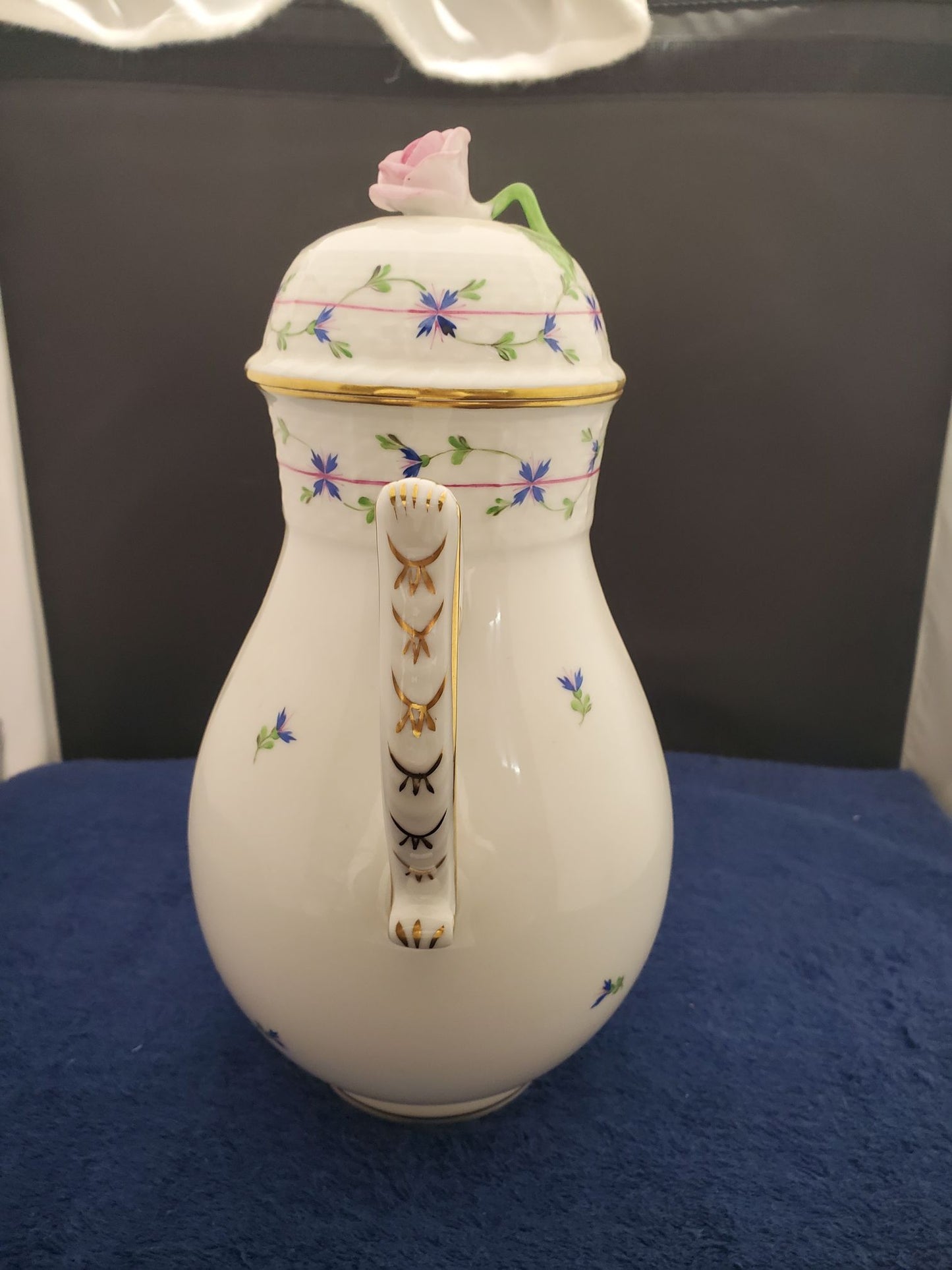 Herend Blue Garland (PBG) Large Coffee Pot (611)