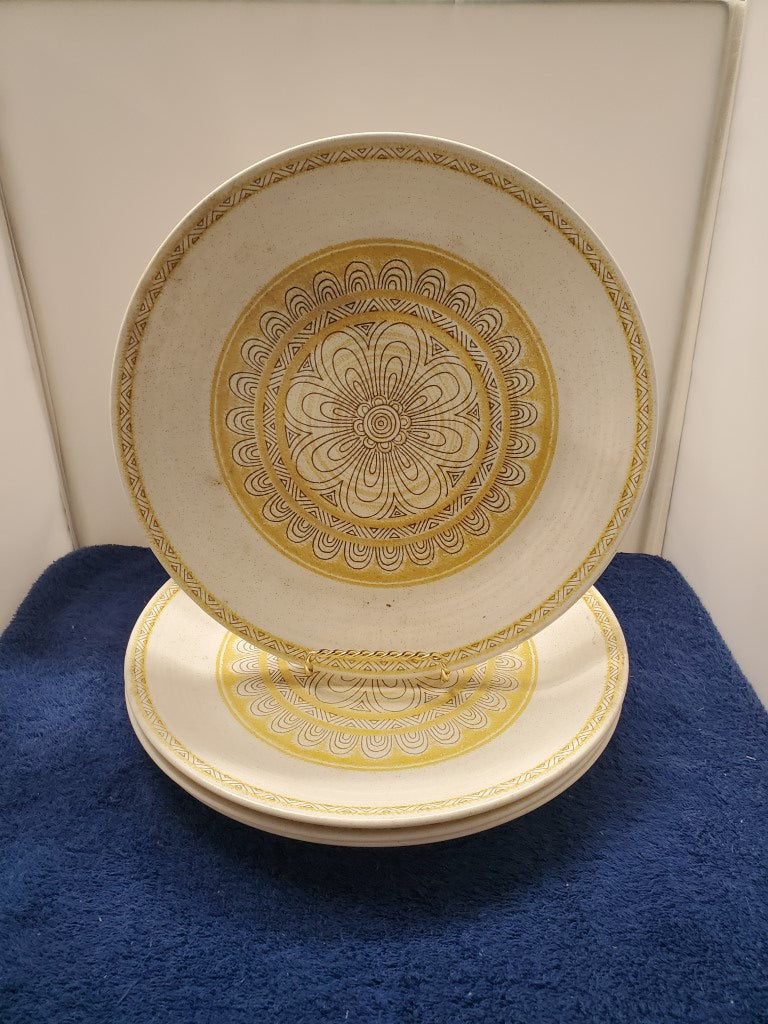 Set of 3 Franciscan Hacienda Gold (USA) Dinner Plates LK