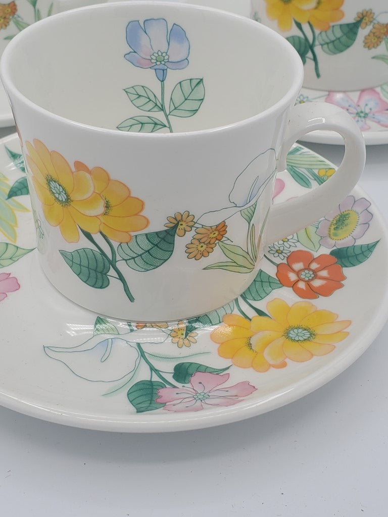 Set of 3 Mikasa Sun Shower Cup & Saucer Sets LK