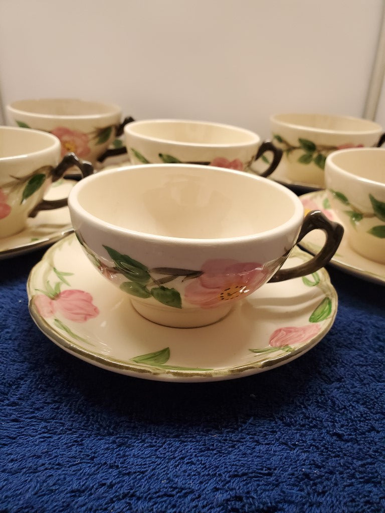 Set of 6 Franciscan Desert Rose (USA) Cup & Saucer Sets LK