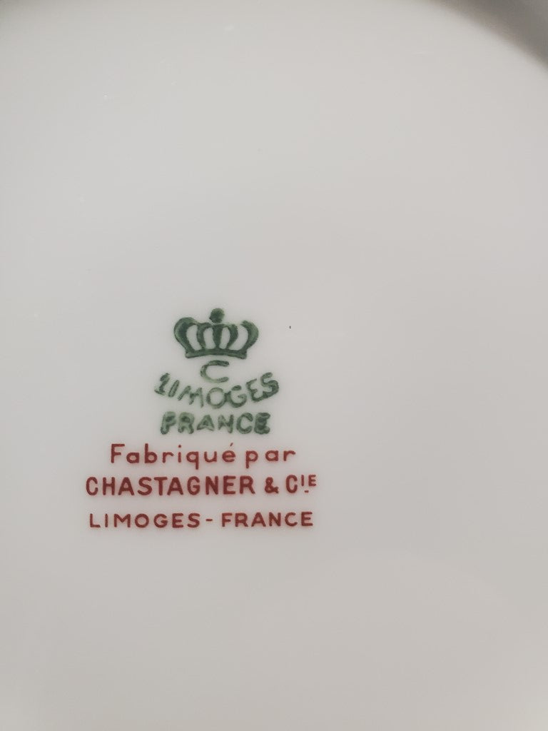 Set of 3 Chastagner Limoges (France) Unknown Salad Plate (No Inner Verge)s LK