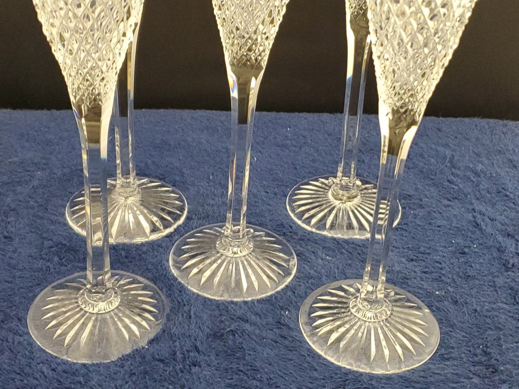 Set of 5 Stuart Beaconsfield Fluted Champagne Glasses