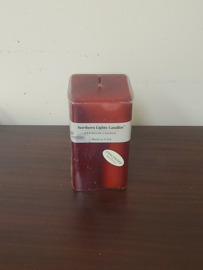 Northern Lights (NLC) Embers Premium Unscented Decorative Candle - Dark Red