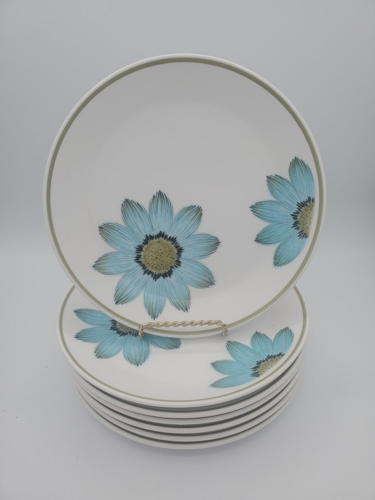 Set of 7 Noritake Up-Sa Daisy Salad Plates LK