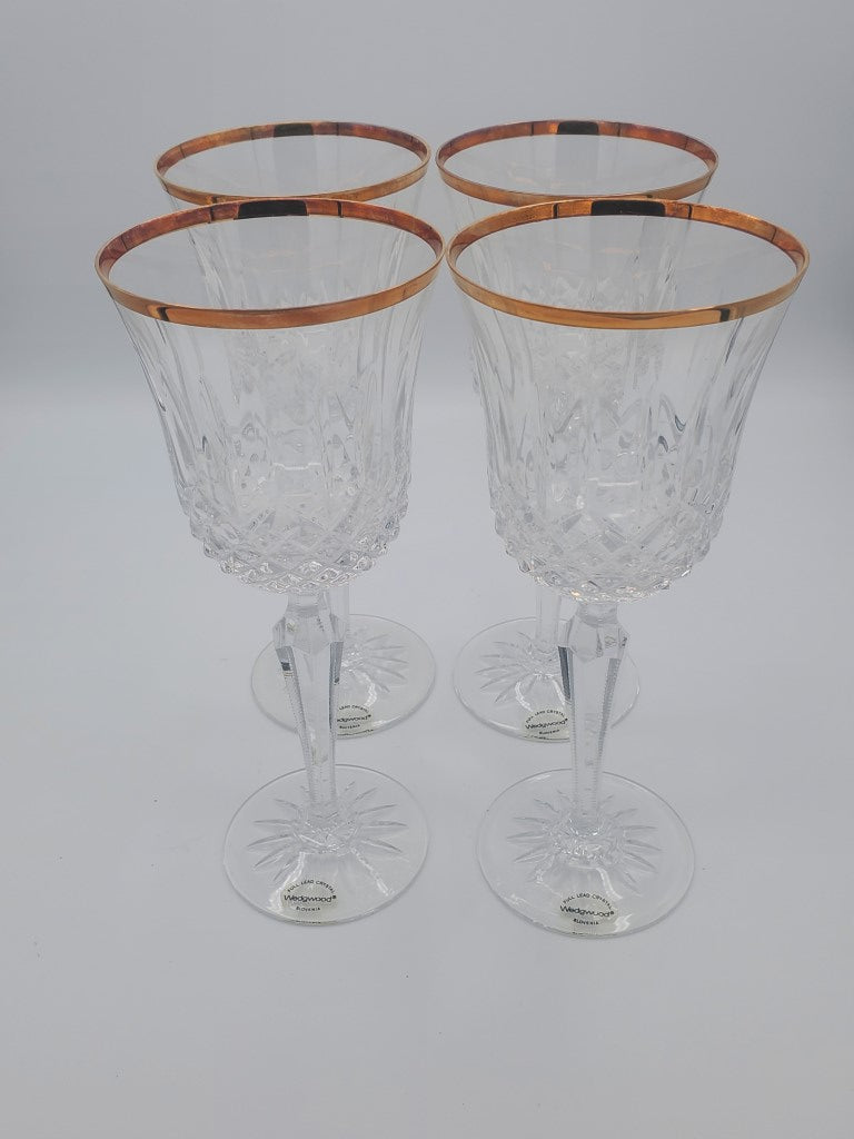 Set of 4 Wedgwood Royal Gold Water Goblets LK
