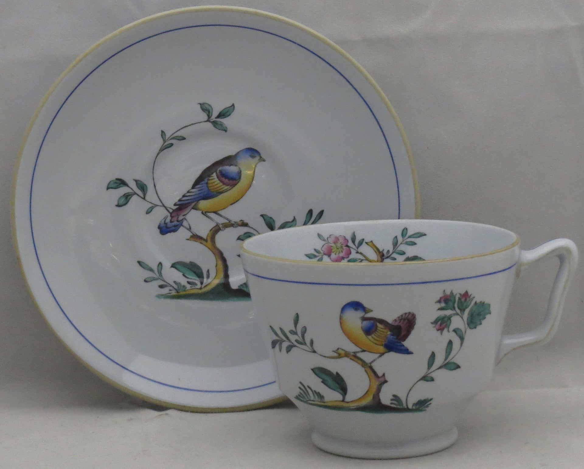 Set of Spode Queen's Bird (Older) London Shape Footed Cup