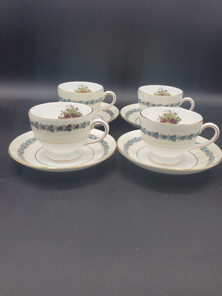 Set of 4 Wedgwood Appledore Cup & Saucer Sets LK
