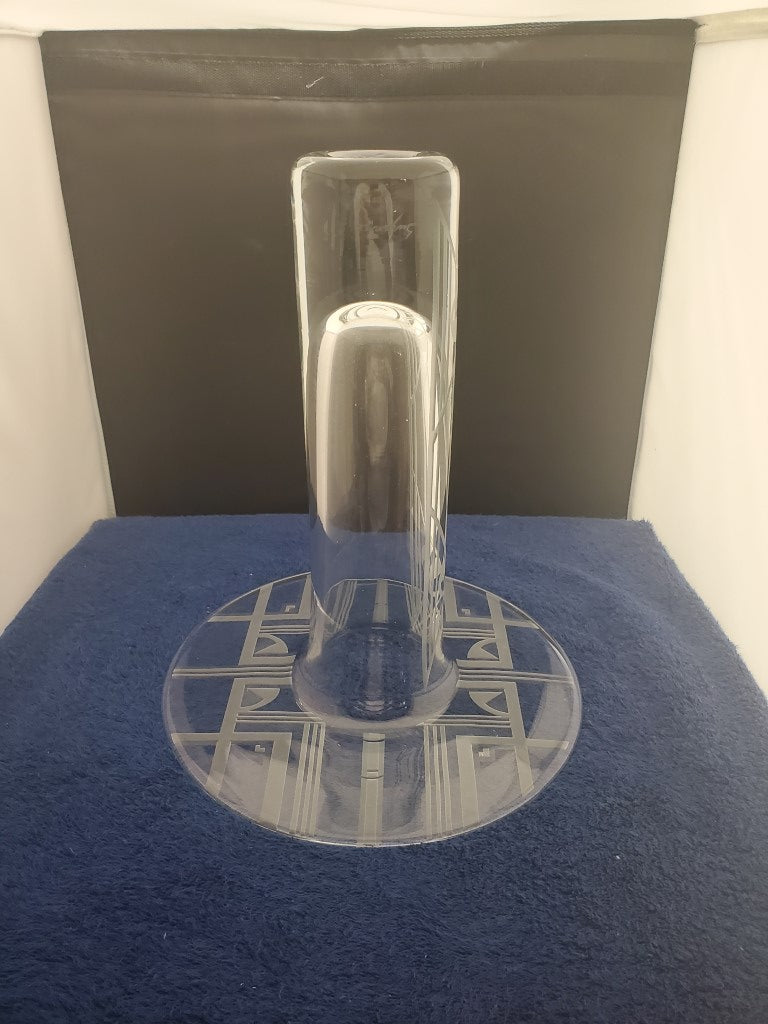 Stunning Signed Suzanne Art Deco Etched Glass Vase