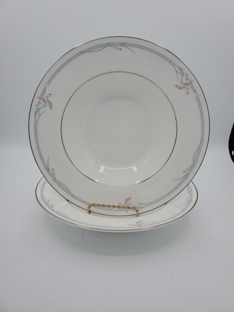 Set of 2 Royal Doulton Carnation Rim Soup Bowls LK