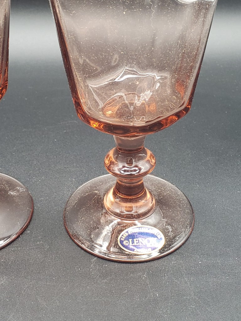 Set of 2 Lenox Antique Rust Water Goblets LK