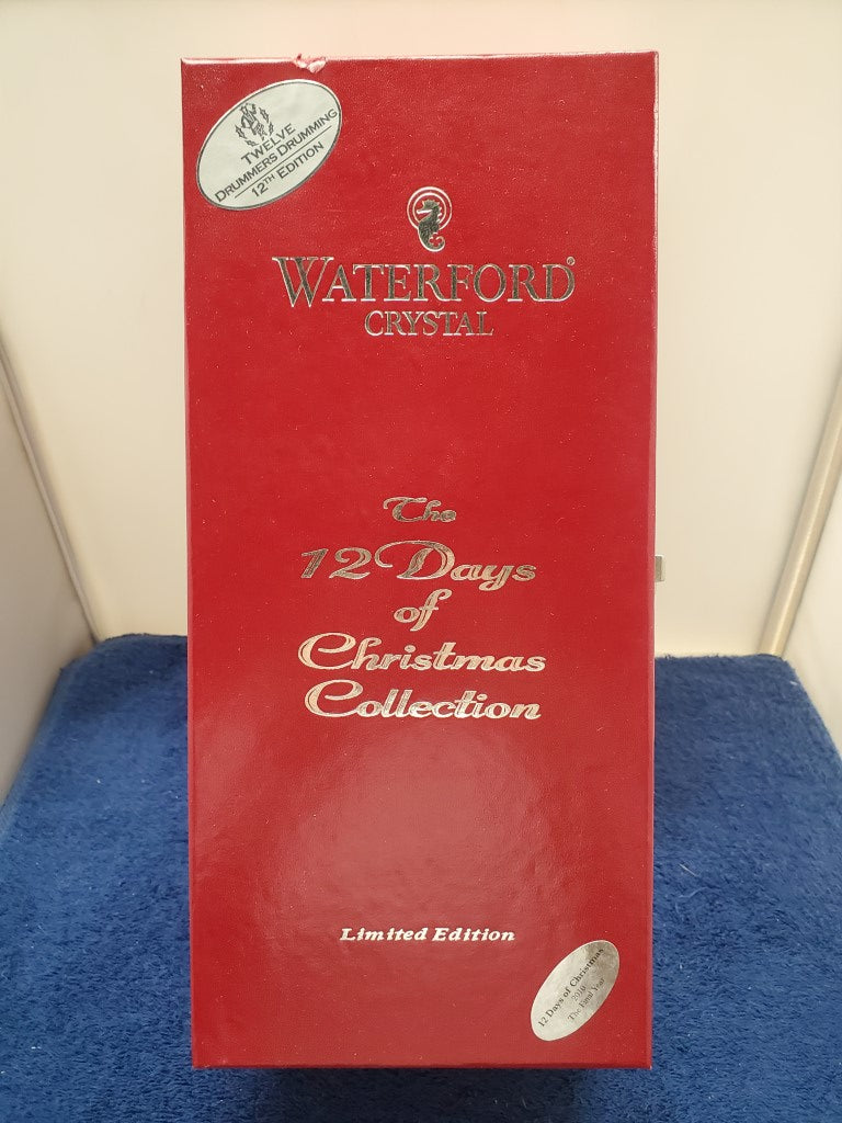 Waterford 12th Ed 12 Days of Christmas Flute w/ Charm 136114 Drummer/Lismore NIB