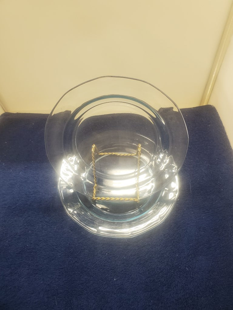 Set of 2 Depression Glass Fairfax Blue Salad Plates SASE102225