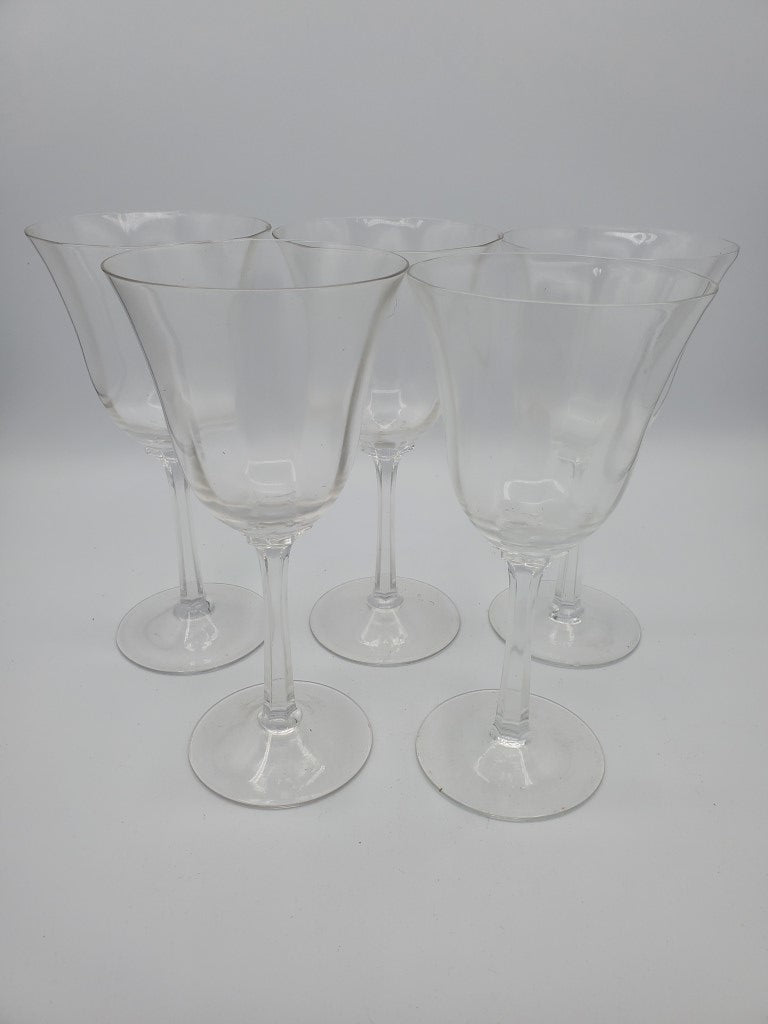 Set of 5 Lenox Crystal Allure (Optic) Water Goblets LK