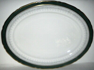 Royal Worcester Regency Green On Grey Oval Platter 16"
