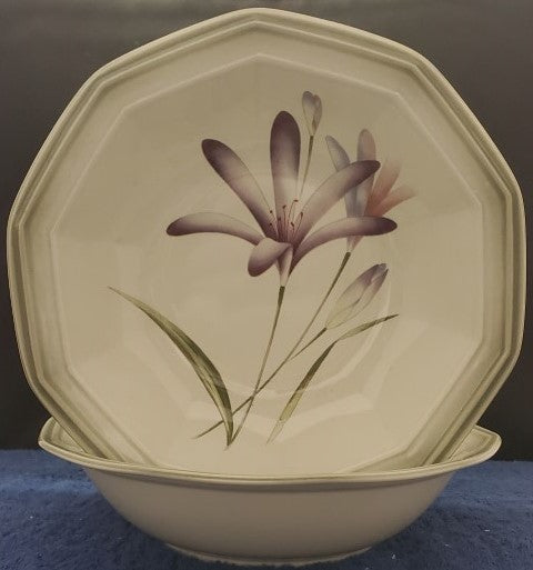 Set of 2 Mikasa Twice Nice Rim Soup Bowls LK