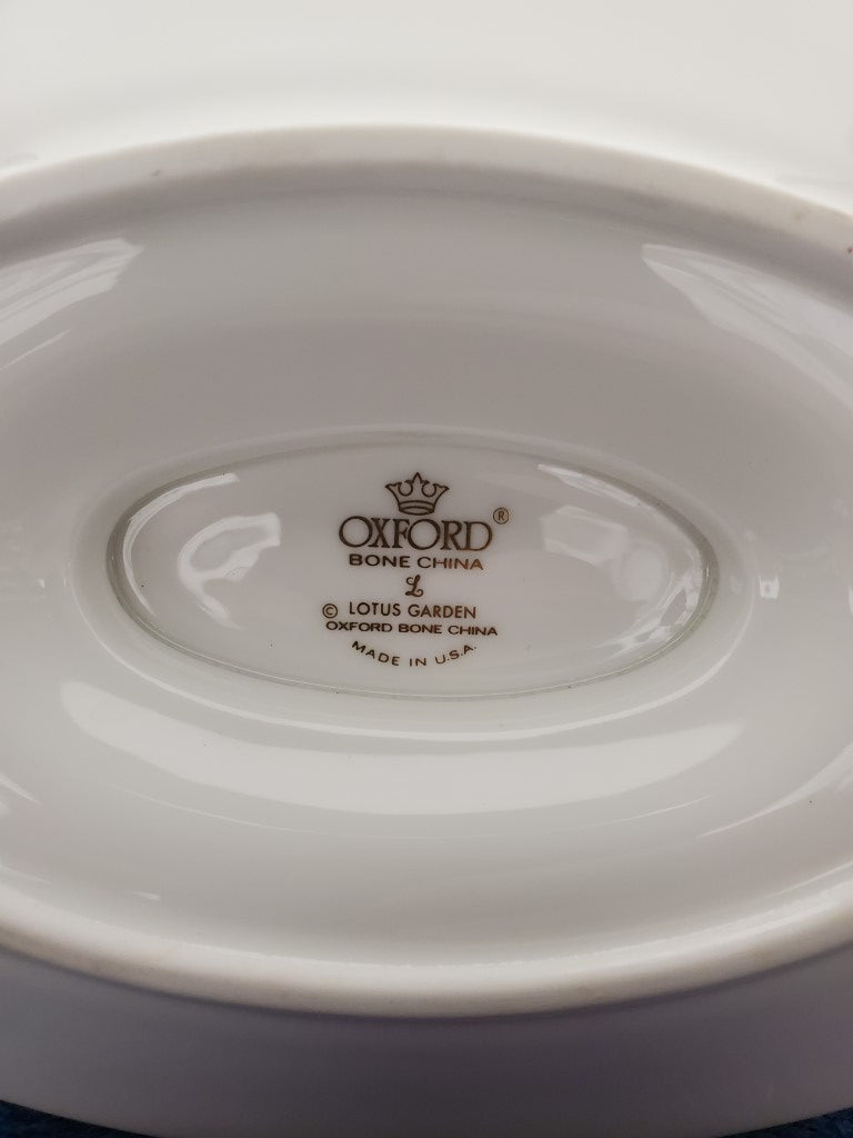 Oxford Lotus Garden Gravy Boat with Attached Underplate