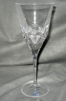 Varga Art Crystal Etched Crown Water Goblet