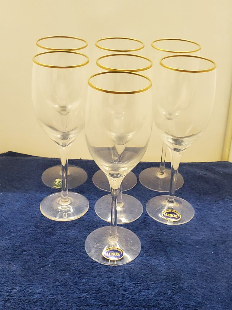 Set of 7 Lenox Eclipse Water Goblets LK