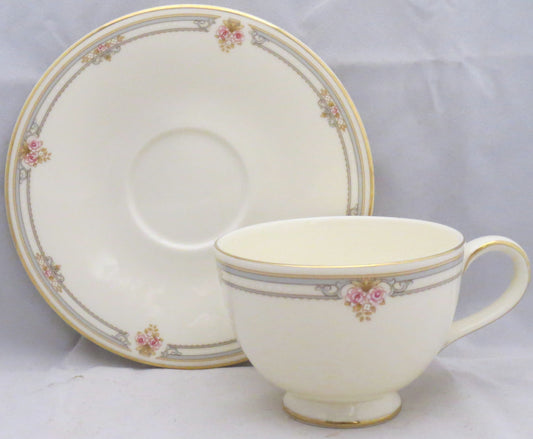 Set of 5 Royal Doulton Sarah Footed Cup & Saucer Sets