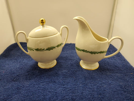 Franciscan Arcadia Creamer and Sugar Bowl with Lid LK