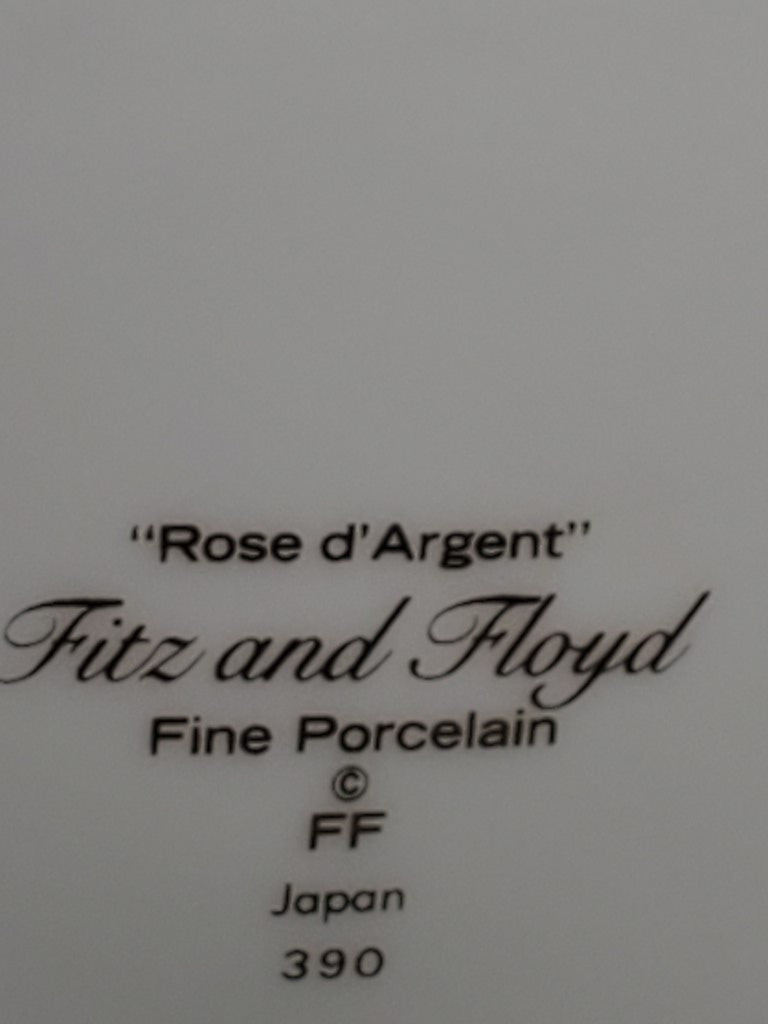 Set of 3 Fitz & Floyd Rose d'Argent Salad Plates LK