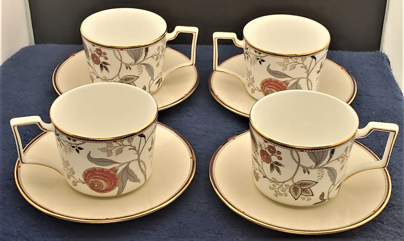 Set of 4 Wedgwood Pashmina Cup & Saucer Sets