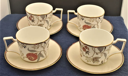 Set of 4 Wedgwood Pashmina Cup & Saucer Sets